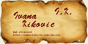 Ivana Kiković vizit kartica